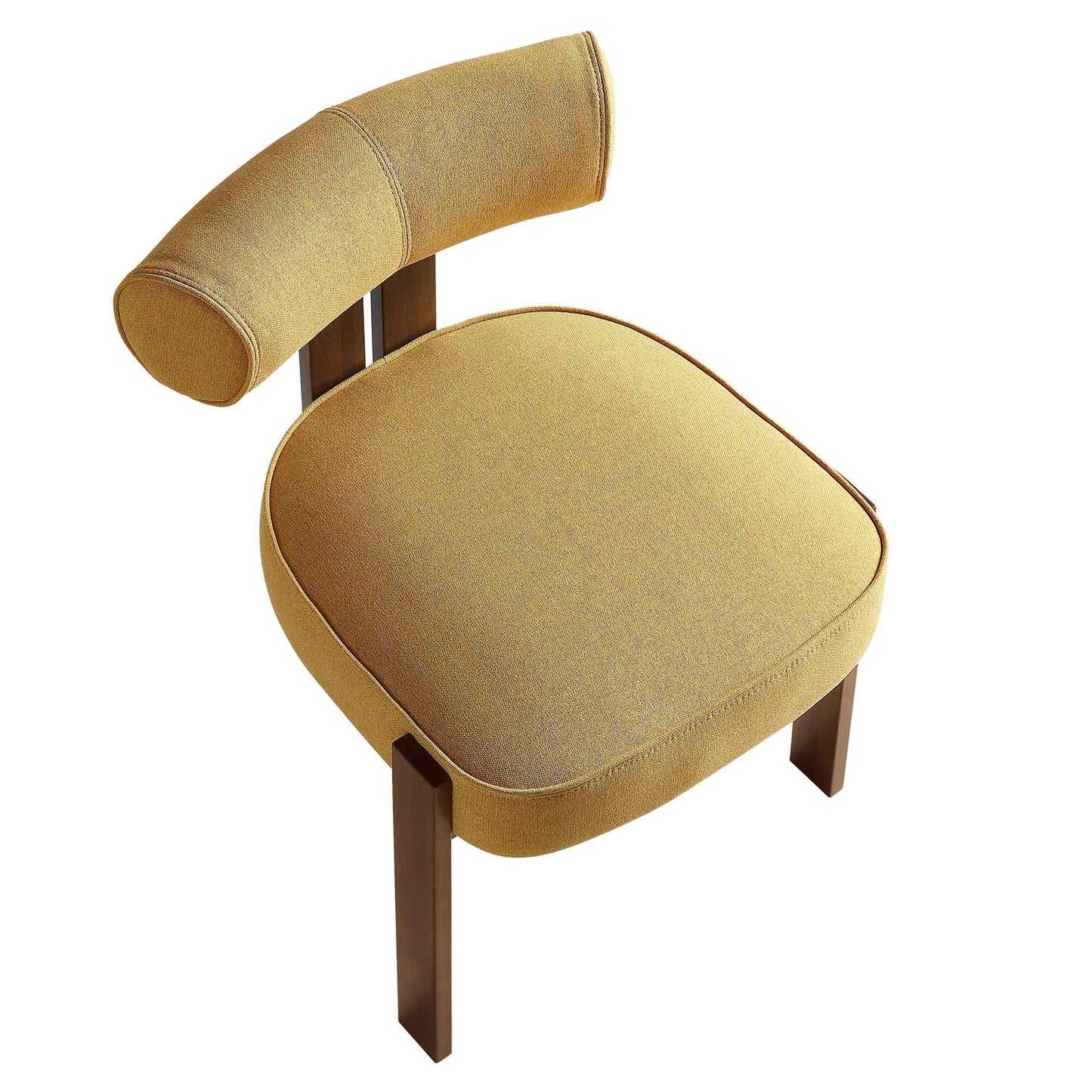 Chaise de salle à manger en tissu doré et miel Ophelia