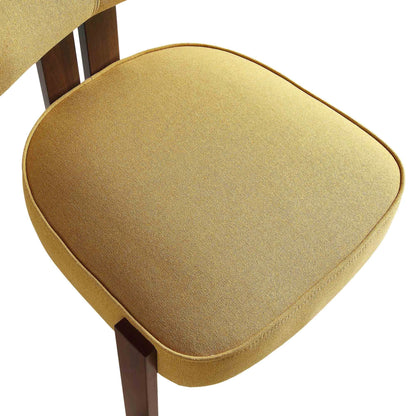 Chaise de salle à manger en tissu doré et miel Ophelia