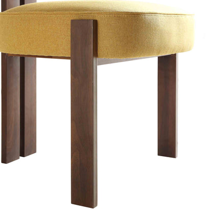 Chaise de salle à manger en tissu doré et miel Ophelia