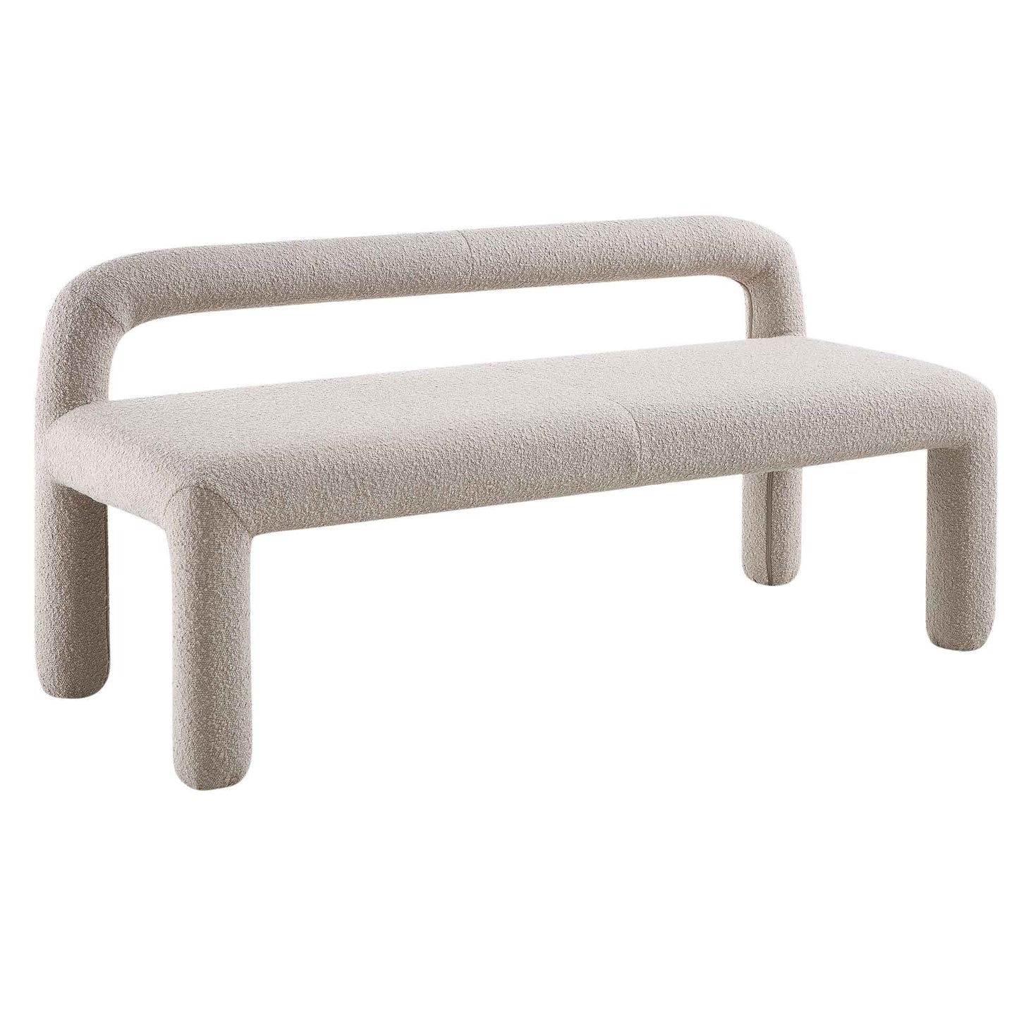 Banc de salle à manger 3 places Libby Taupe clair Boucle