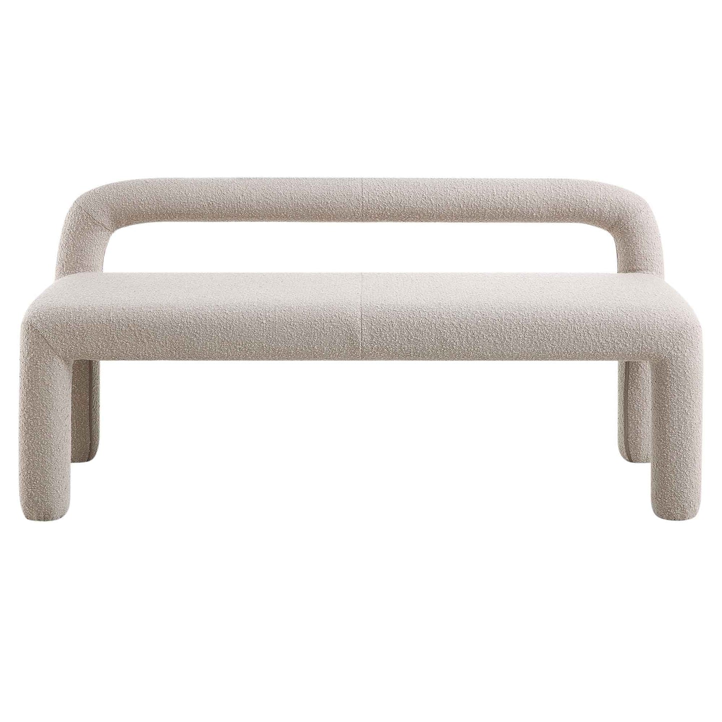 Banc de salle à manger 3 places Libby Taupe clair Boucle