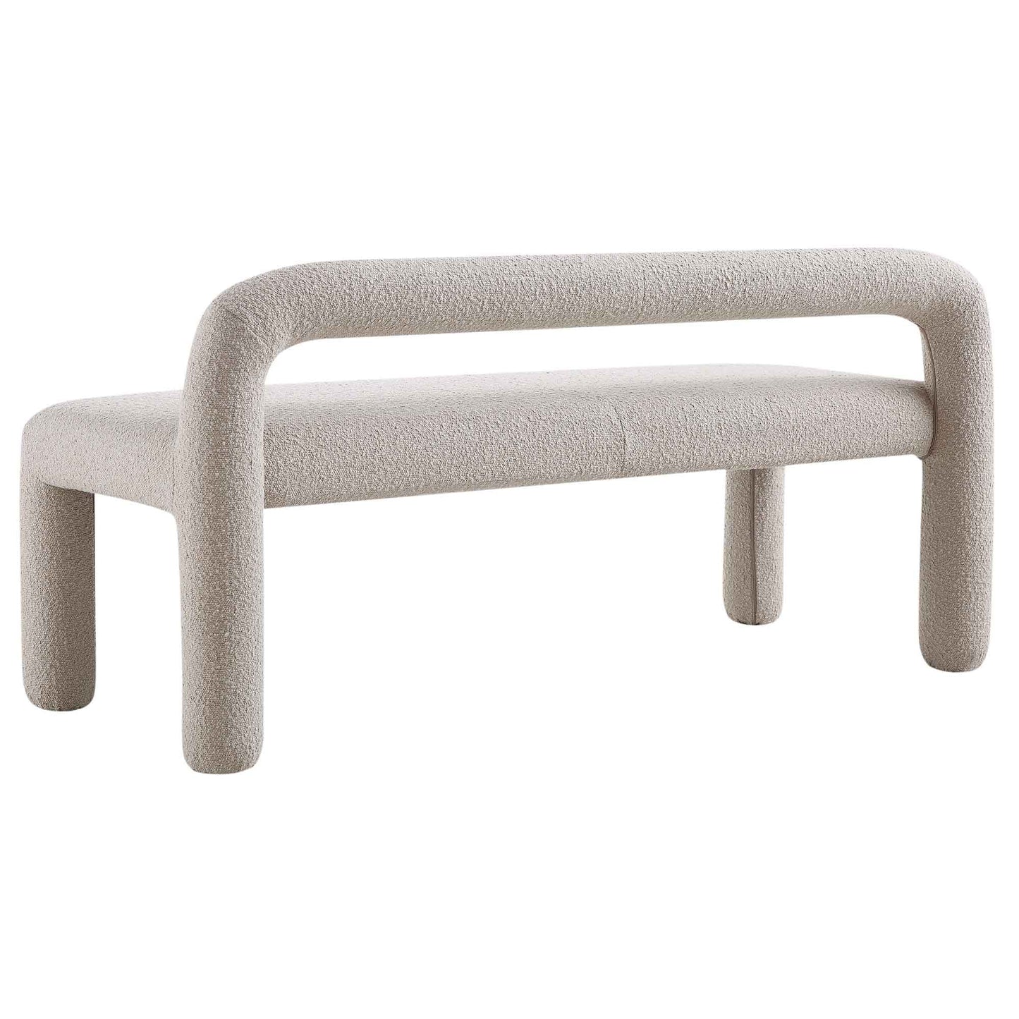 Banc de salle à manger 3 places Libby Taupe clair Boucle