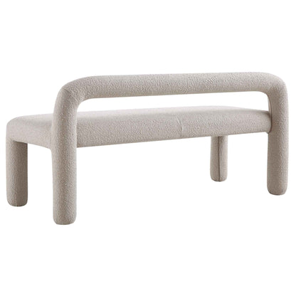 Banc de salle à manger 3 places Libby Taupe clair Boucle