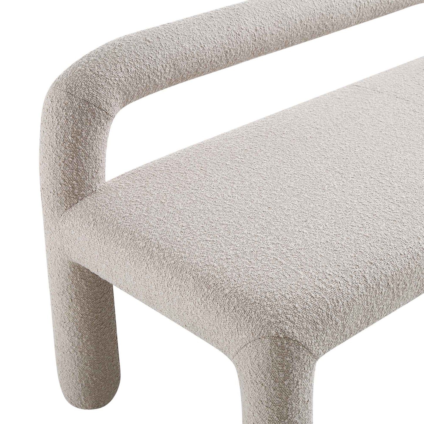 Banc de salle à manger 3 places Libby Taupe clair Boucle