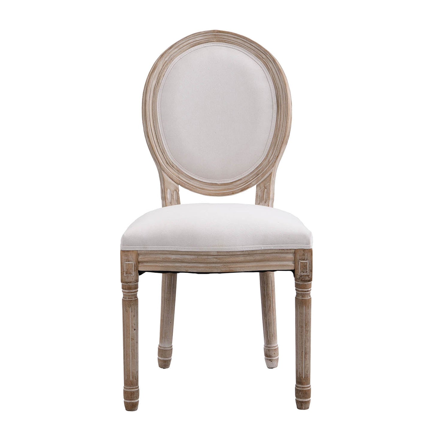Lot de 2 chaises de salle à manger classiques en bois blanchi à la chaux Lainston, beige