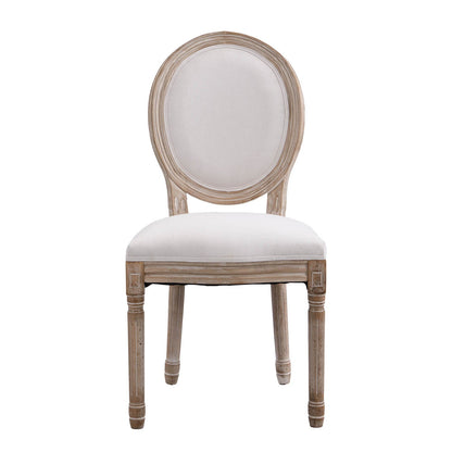 Lot de 2 chaises de salle à manger classiques en bois blanchi à la chaux Lainston, beige