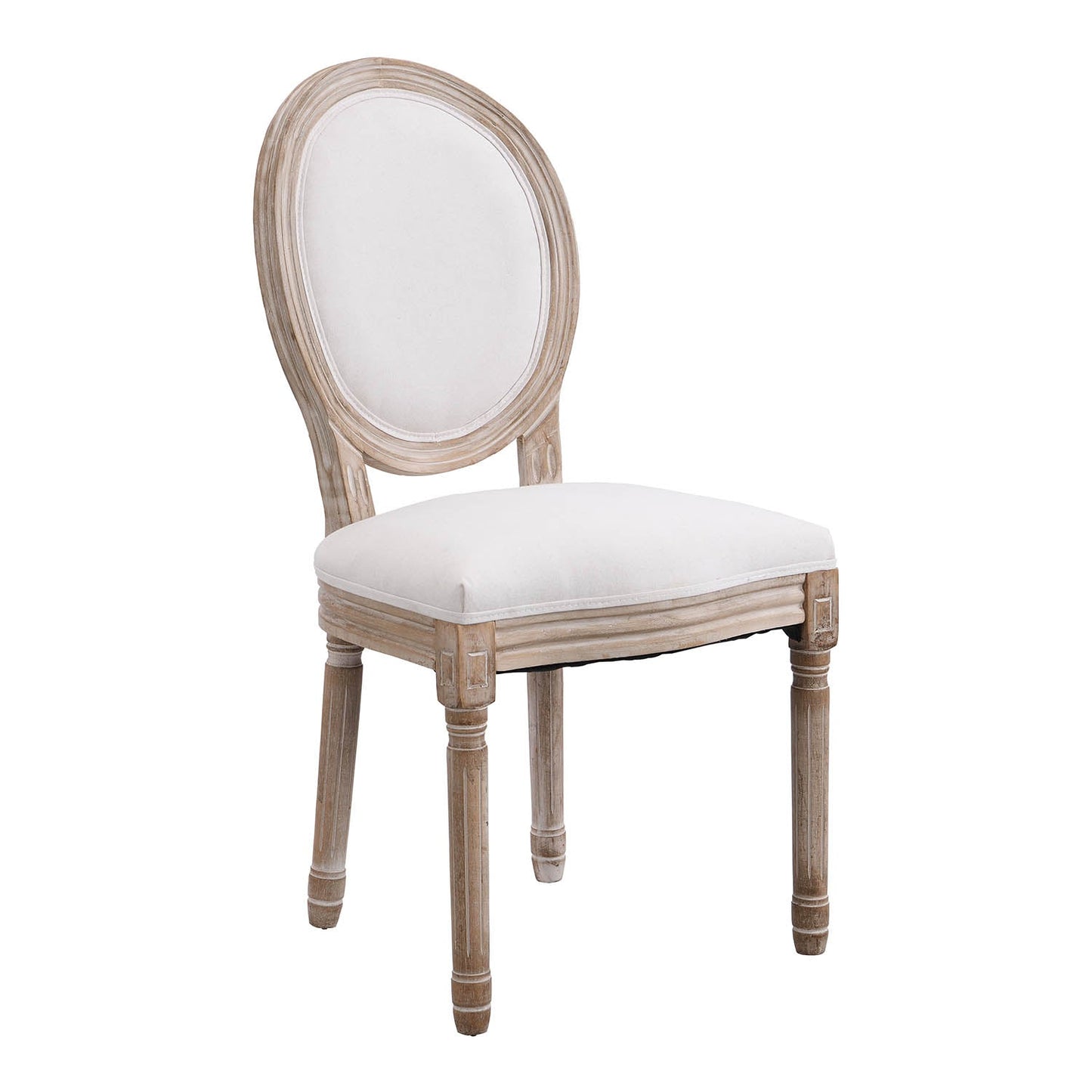 Lot de 2 chaises de salle à manger classiques en bois blanchi à la chaux Lainston, beige