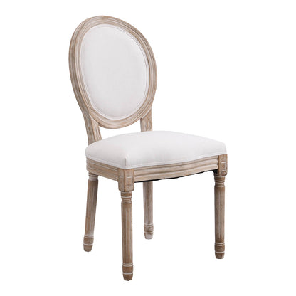 Lot de 2 chaises de salle à manger classiques en bois blanchi à la chaux Lainston, beige