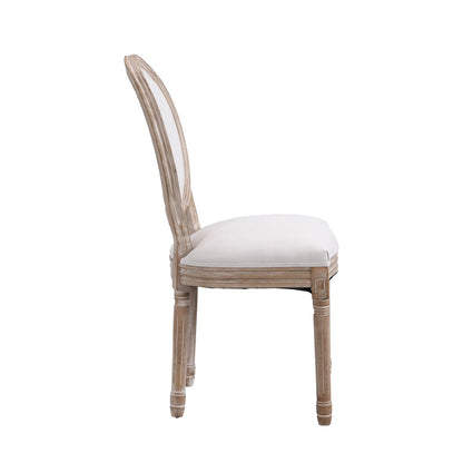 Lot de 2 chaises de salle à manger classiques en bois blanchi à la chaux Lainston, beige