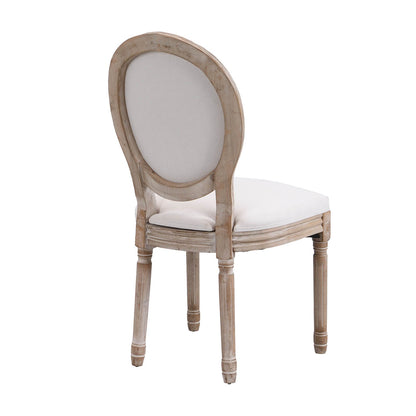 Lot de 2 chaises de salle à manger classiques en bois blanchi à la chaux Lainston, beige