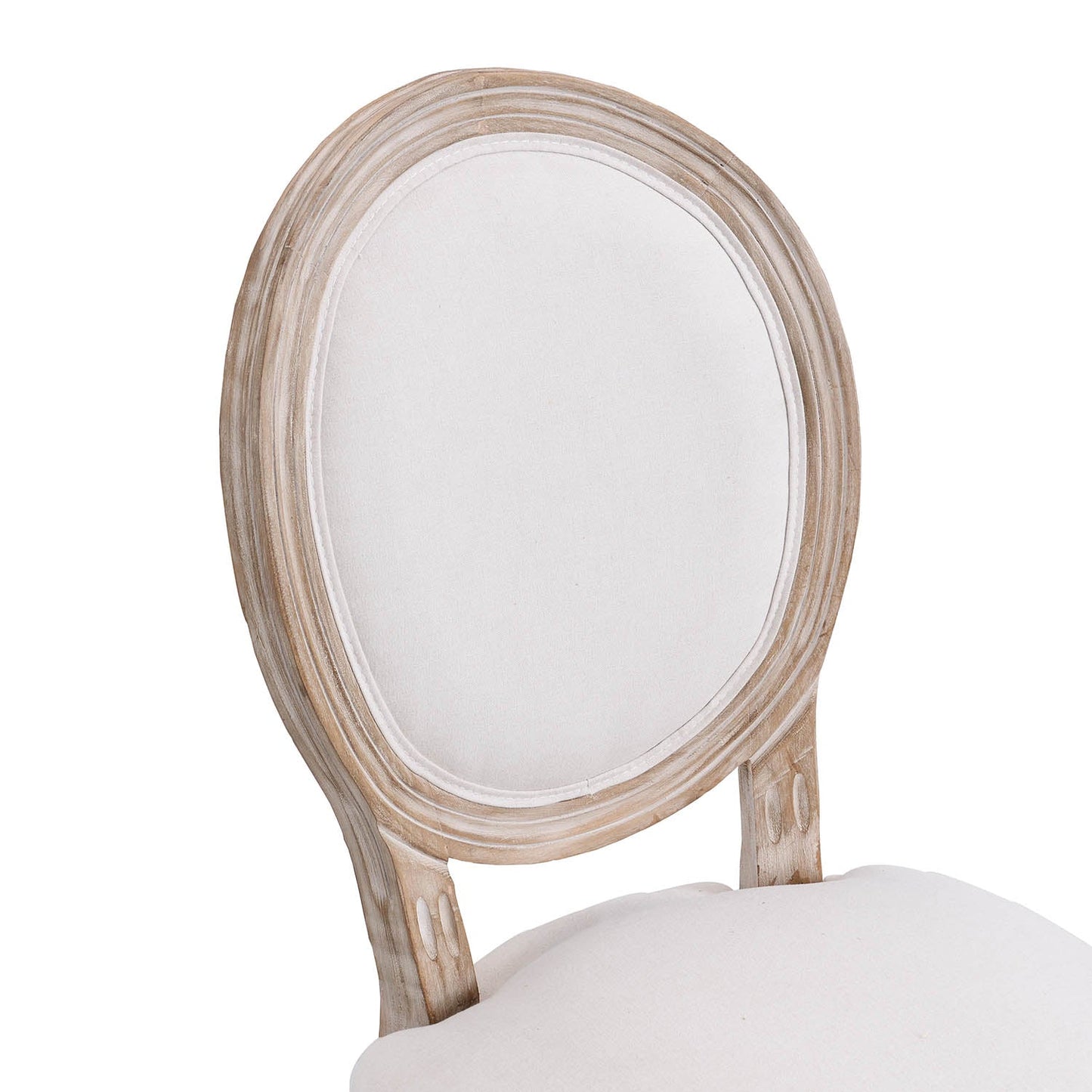 Lot de 2 chaises de salle à manger classiques en bois blanchi à la chaux Lainston, beige