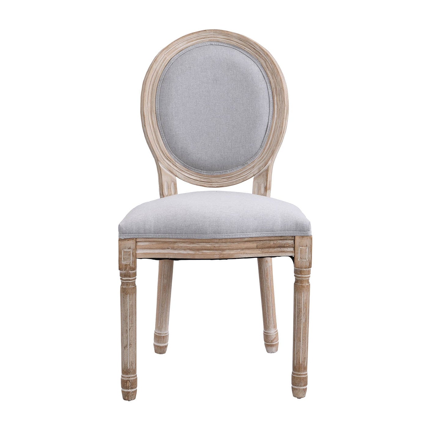 Lot de 2 chaises de salle à manger classiques en bois blanchi à la chaux Lainston, gris
