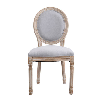 Lot de 2 chaises de salle à manger classiques en bois blanchi à la chaux Lainston, gris