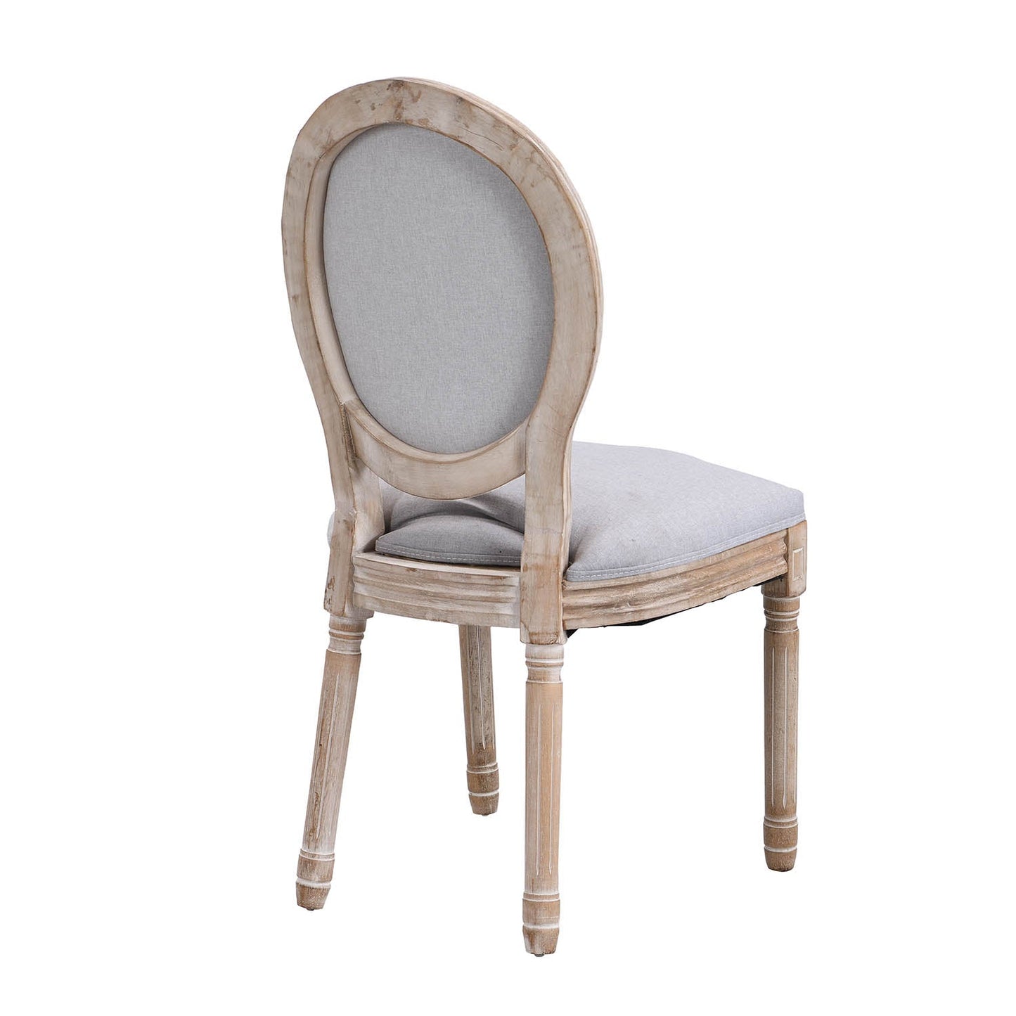 Lot de 2 chaises de salle à manger classiques en bois blanchi à la chaux Lainston, gris