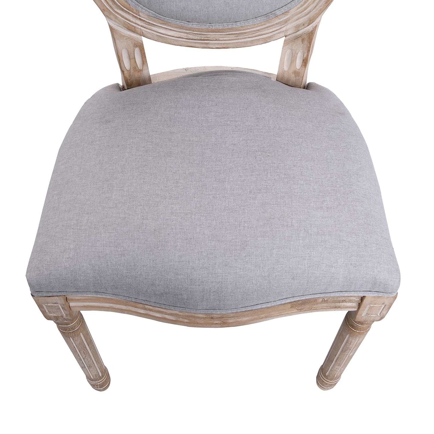 Lot de 2 chaises de salle à manger classiques en bois blanchi à la chaux Lainston, gris