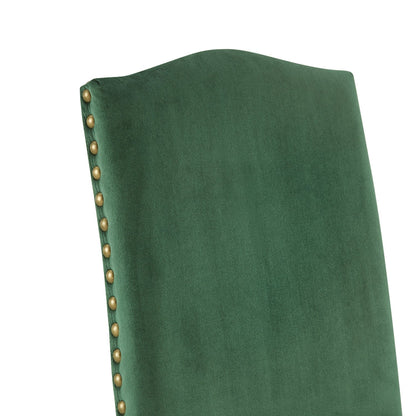 Ensemble de 2 chaises de salle à manger en velours vert pin Draycott