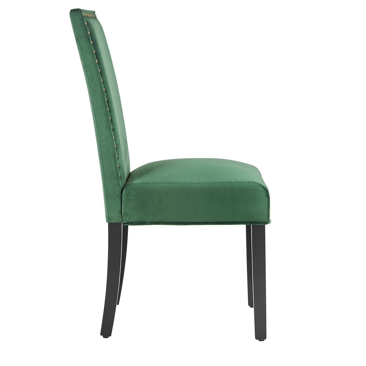 Ensemble de 2 chaises de salle à manger en velours vert Maidwell