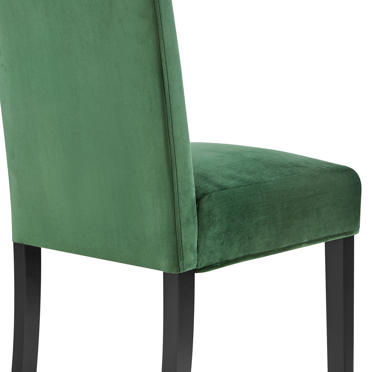 Ensemble de 2 chaises de salle à manger en velours vert Maidwell
