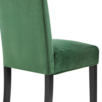 Ensemble de 2 chaises de salle à manger en velours vert Maidwell