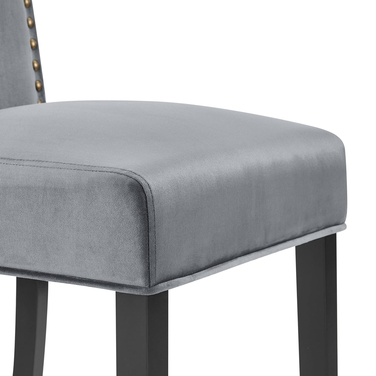Ensemble de 2 chaises de salle à manger en velours gris Maidwell