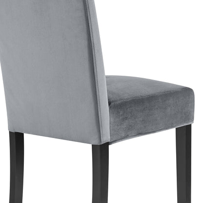 Ensemble de 2 chaises de salle à manger en velours gris Maidwell