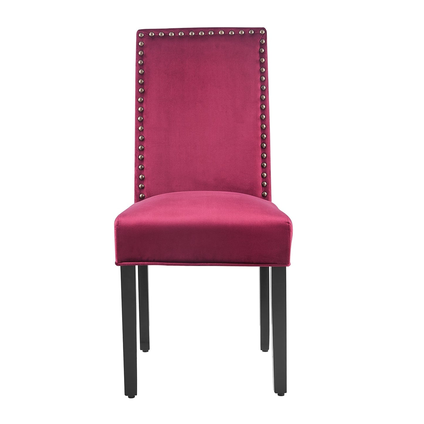 Ensemble de 2 chaises de salle à manger Maidwell en velours rouge cramoisi