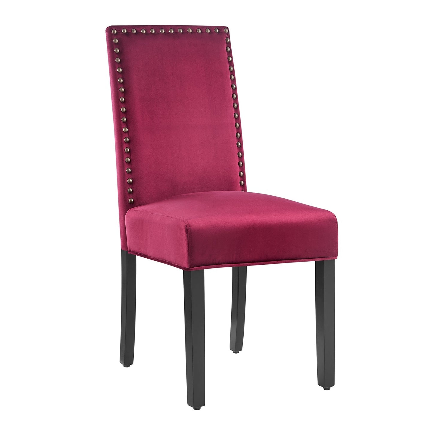 Ensemble de 2 chaises de salle à manger Maidwell en velours rouge cramoisi