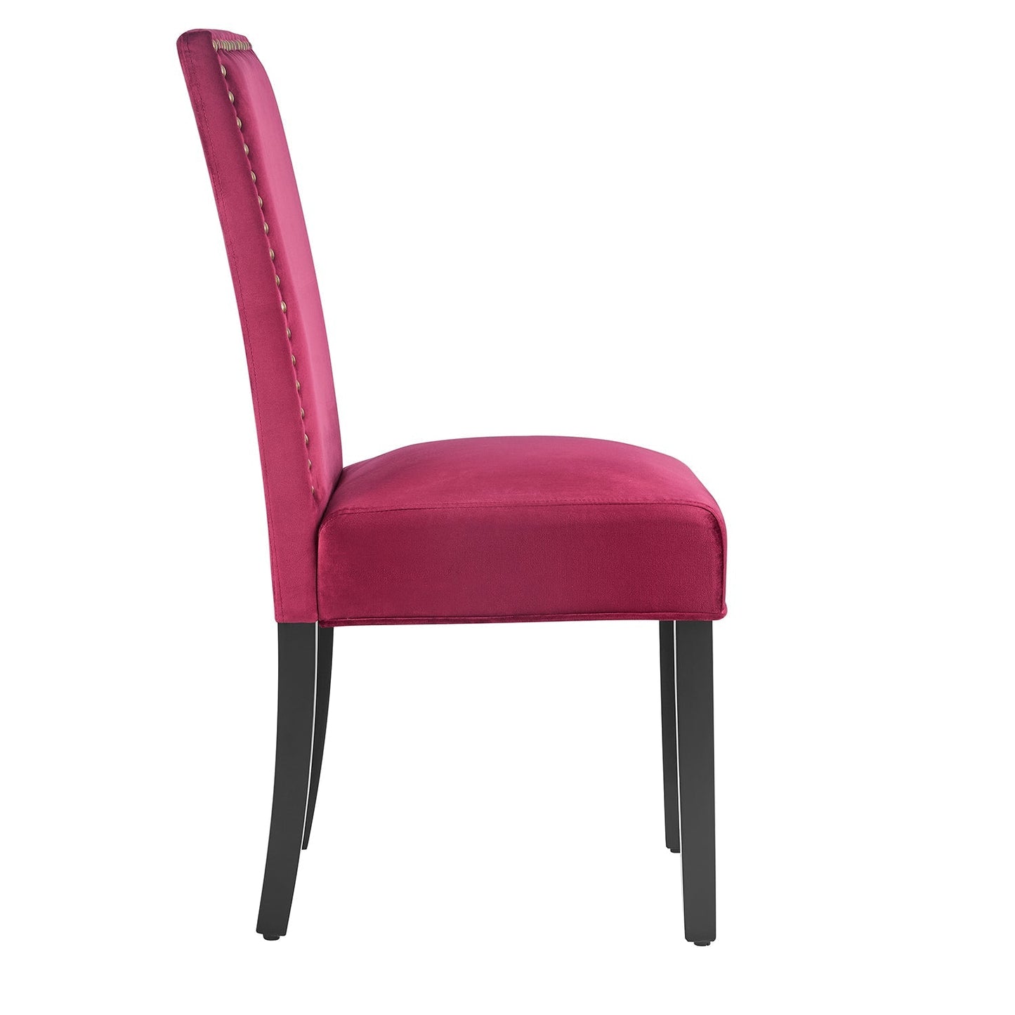 Ensemble de 2 chaises de salle à manger Maidwell en velours rouge cramoisi