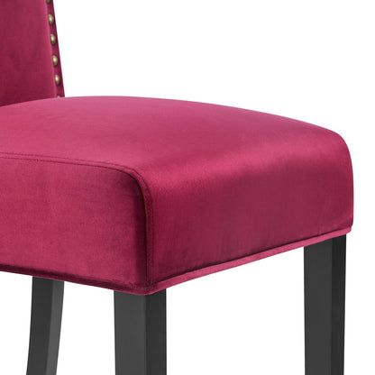 Ensemble de 2 chaises de salle à manger Maidwell en velours rouge cramoisi
