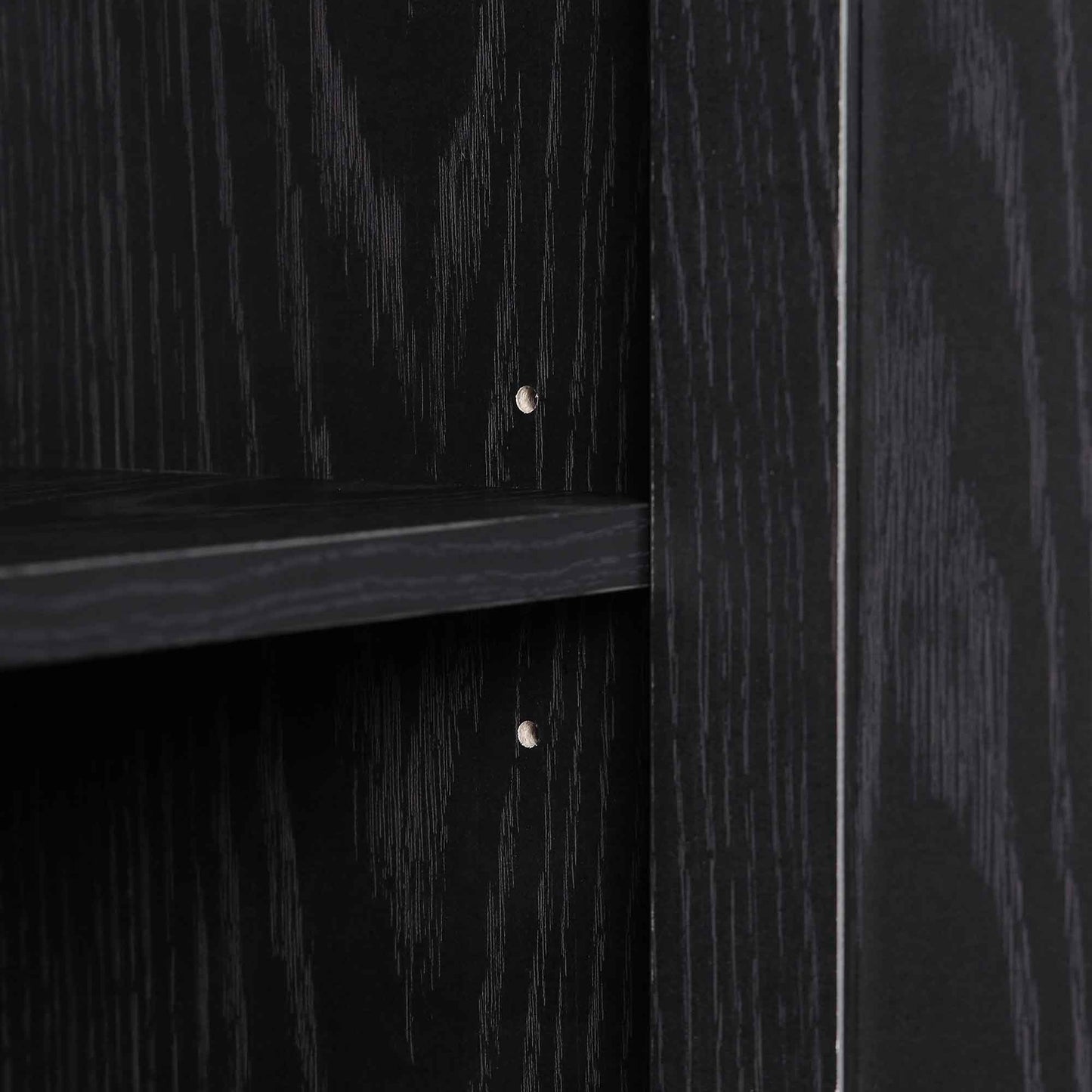 Armoire de salle de bain 1 porte en rotin tressé Frances, noir
