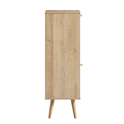 Meuble de salle de bain 1 porte en rotin tressé Frances, naturel