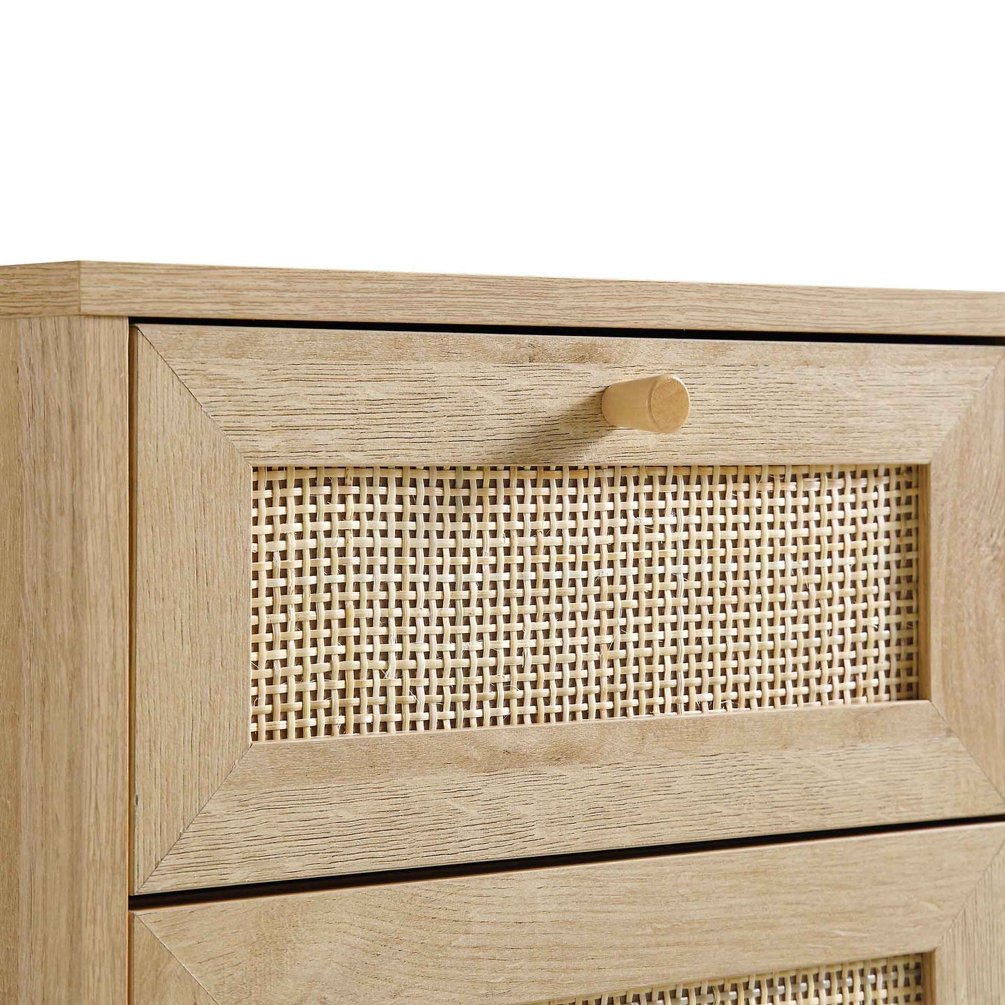 Meuble de salle de bain 1 porte en rotin tressé Frances, naturel