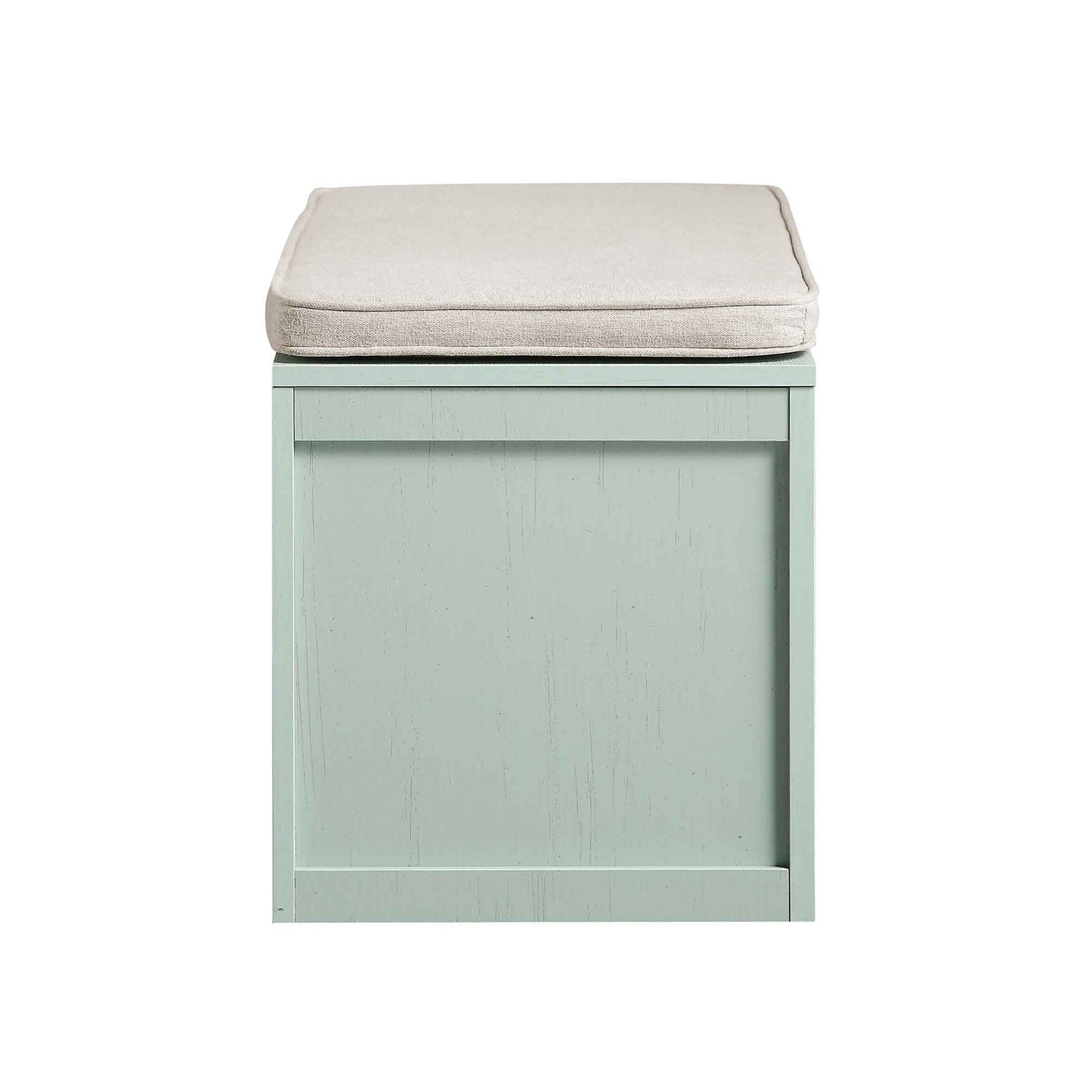 Tabouret de rangement double en rotin tressé Frances avec coussin, menthe