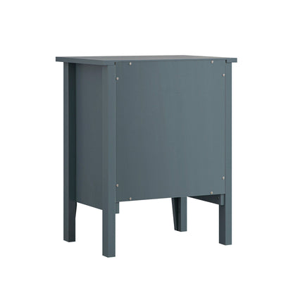 Table de chevet Oakham à 1 tiroir, bleu orageux