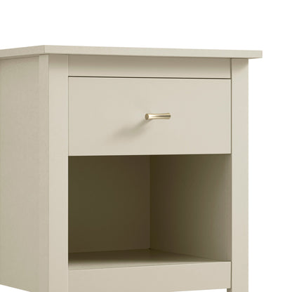 Table de chevet Oakham à 1 tiroir, blanc ombré