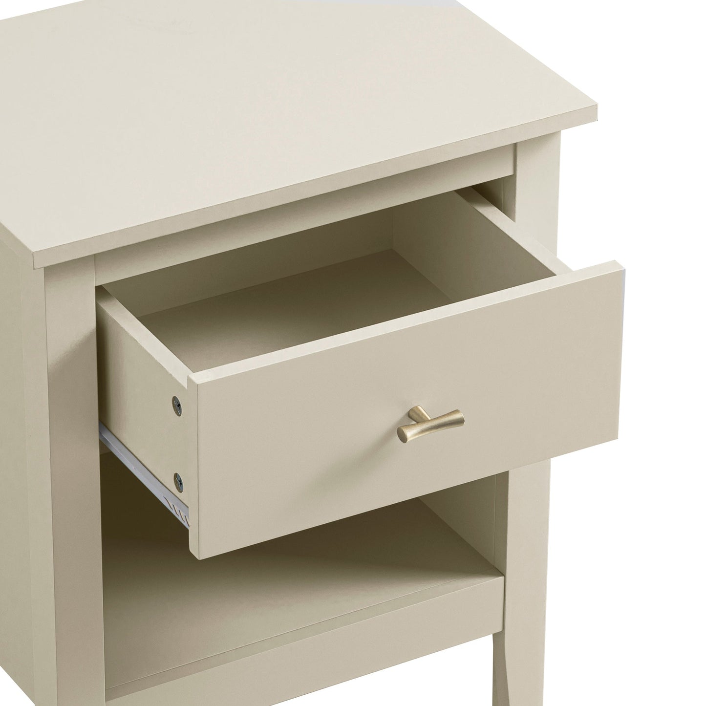 Table de chevet Oakham à 1 tiroir, blanc ombré