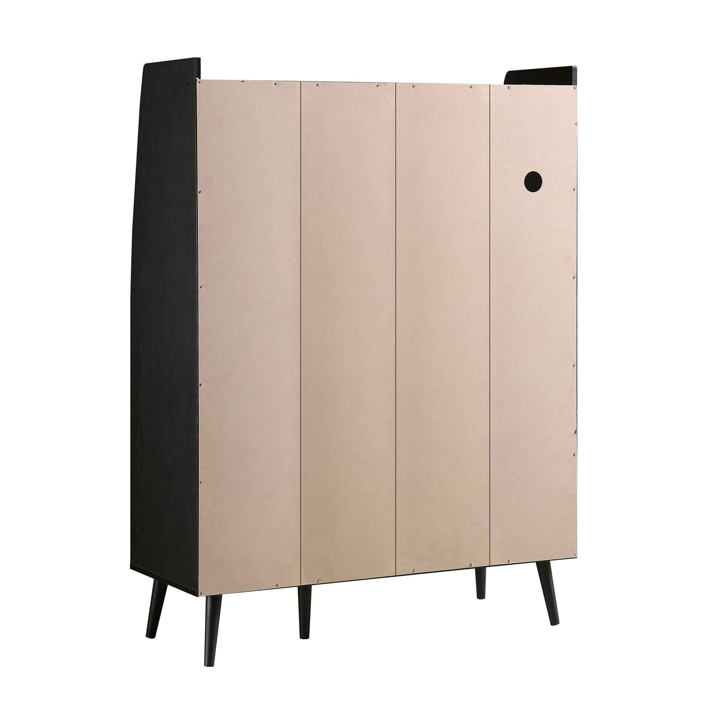 Armoire de cuisine en rotin tressé Frances, noire