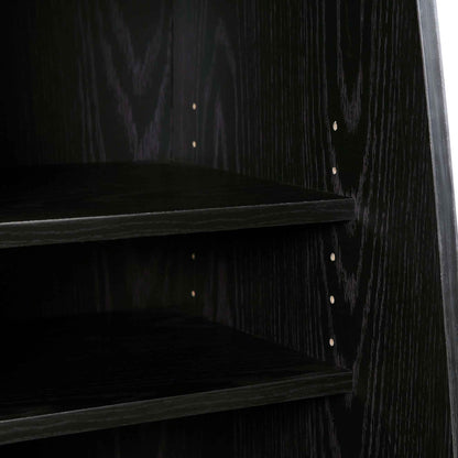 Armoire de cuisine en rotin tressé Frances, noire