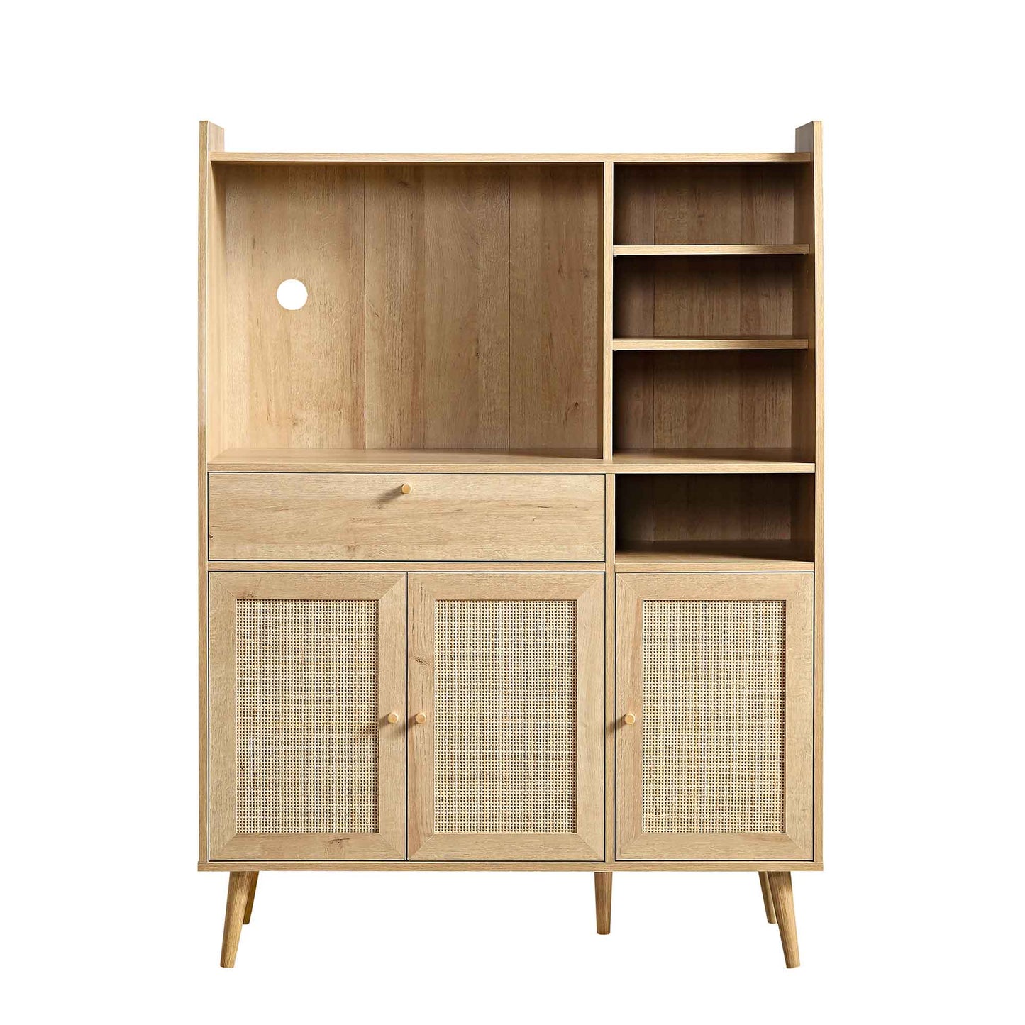 Armoire de cuisine en rotin tressé Frances, naturel