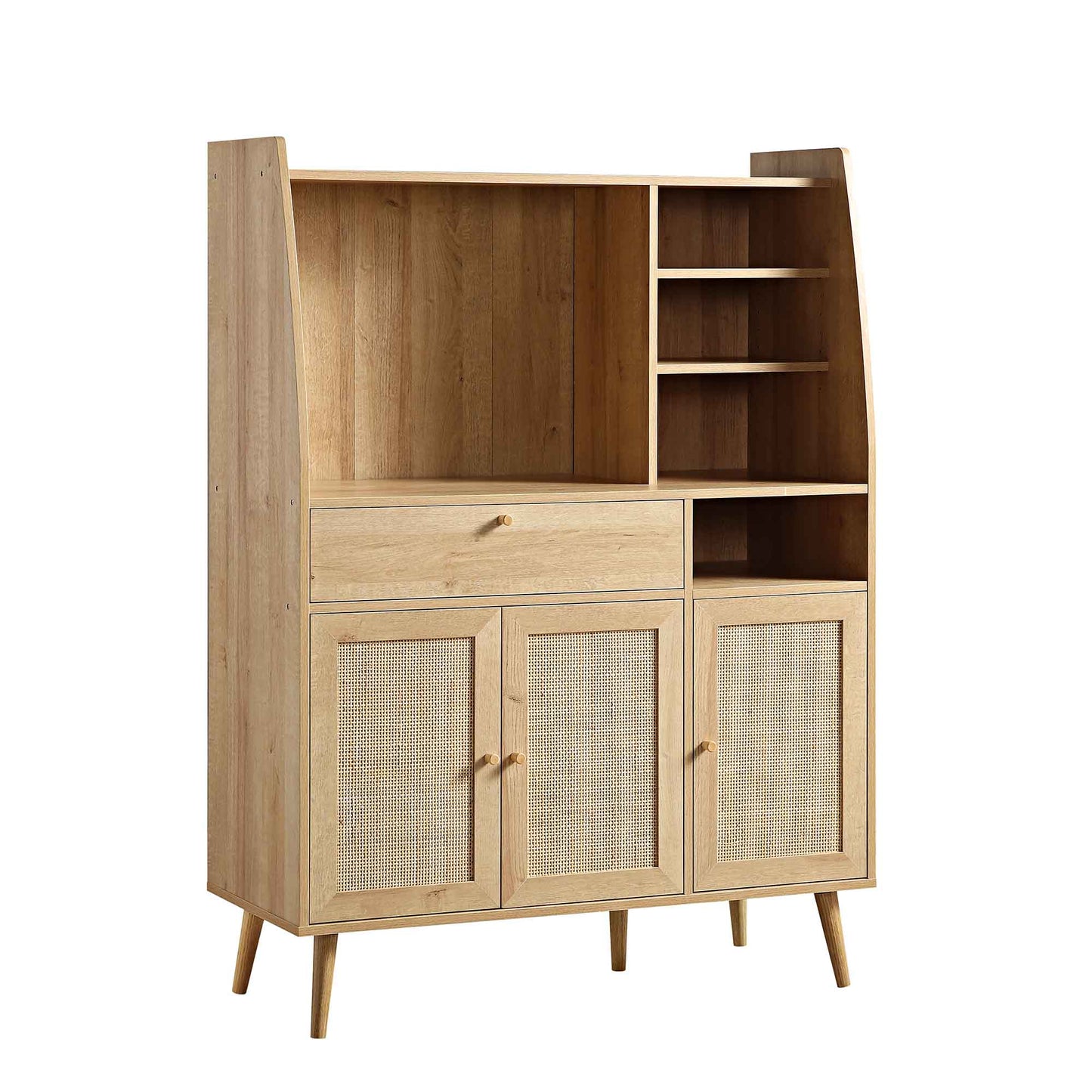 Armoire de cuisine en rotin tressé Frances, naturel