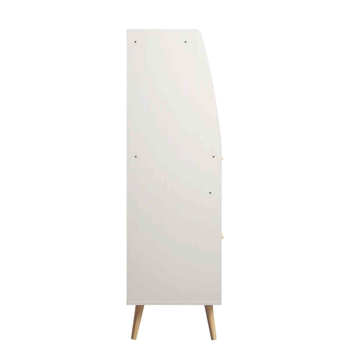 Meuble de rangement de cuisine en rotin tressé Frances, blanc