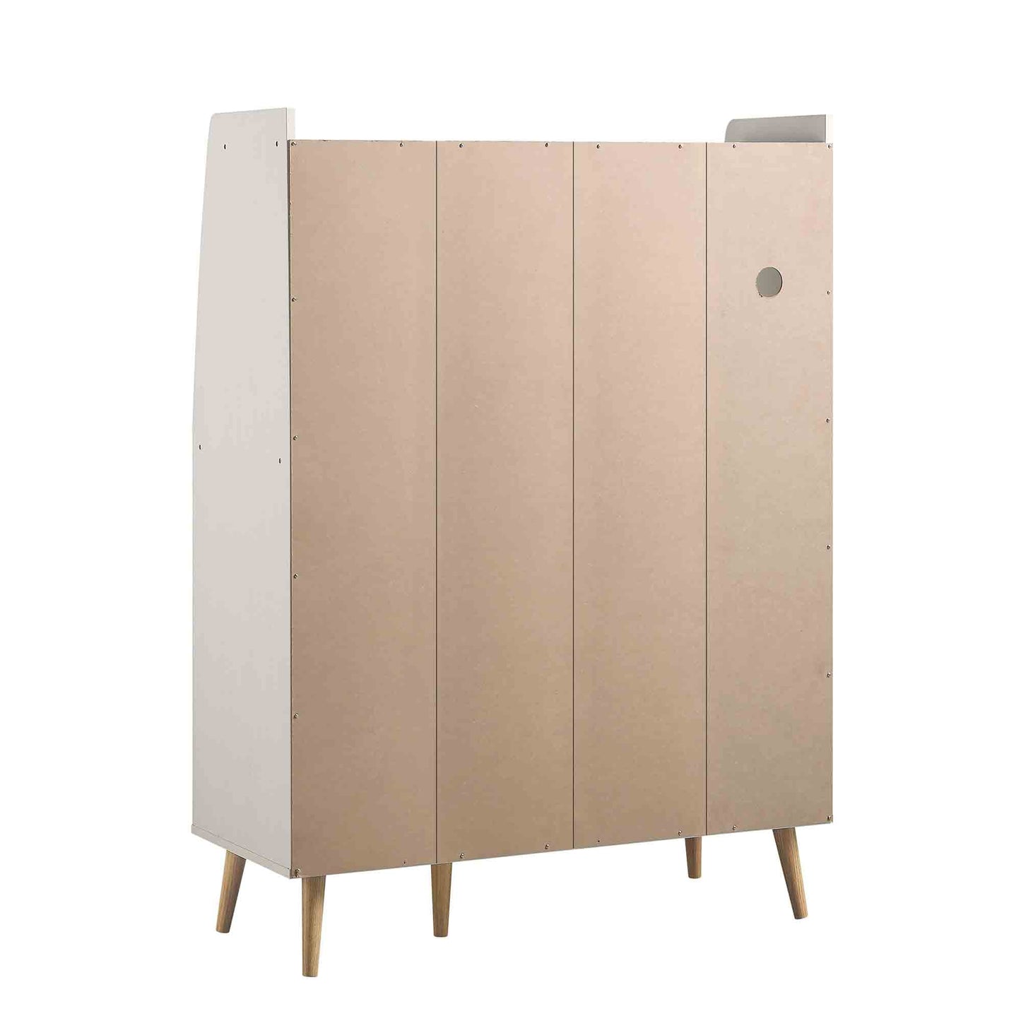 Meuble de rangement de cuisine en rotin tressé Frances, blanc