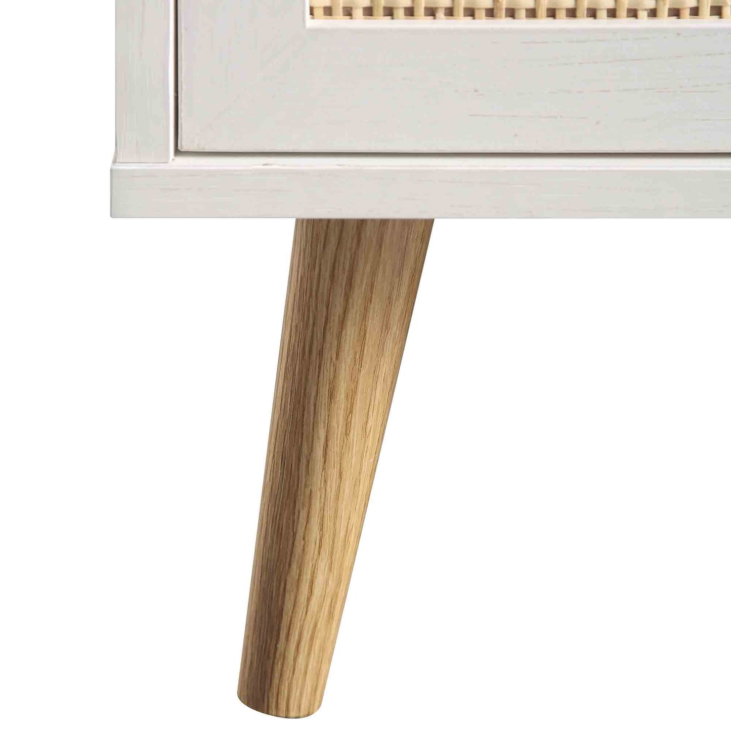 Meuble de rangement de cuisine en rotin tressé Frances, blanc