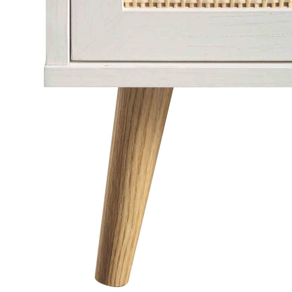 Meuble de rangement de cuisine en rotin tressé Frances, blanc