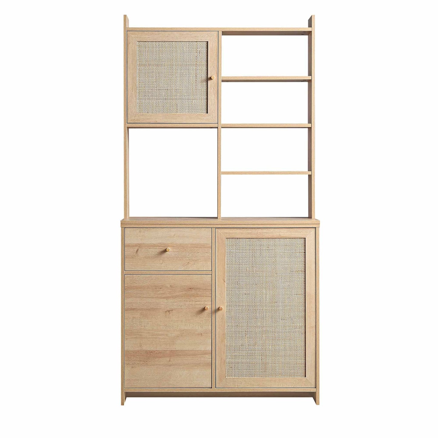 Armoire de rangement en rotin tressé Frances, naturel