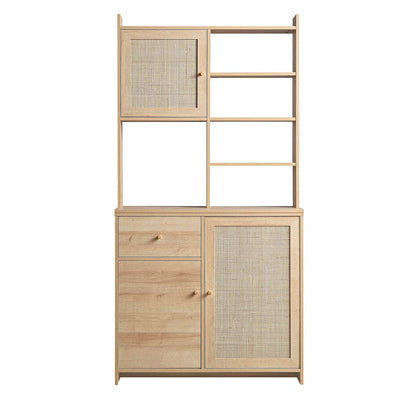Armoire de rangement en rotin tressé Frances, naturel