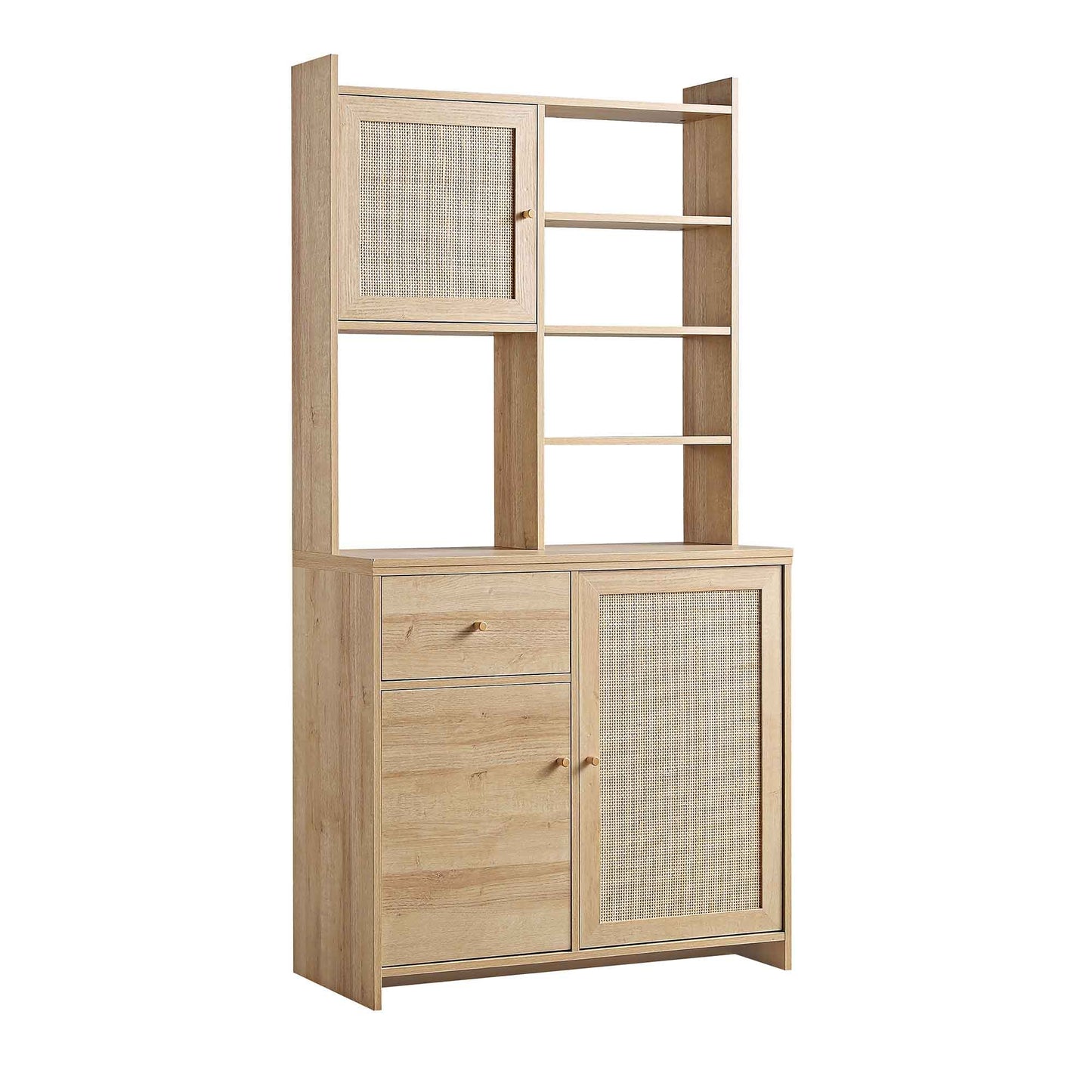 Armoire de rangement en rotin tressé Frances, naturel