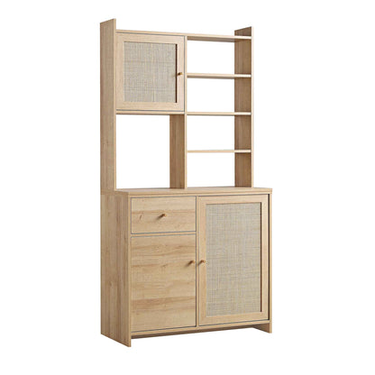 Armoire de rangement en rotin tressé Frances, naturel