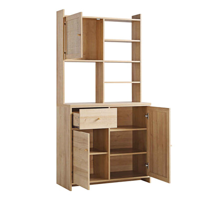 Armoire de rangement en rotin tressé Frances, naturel