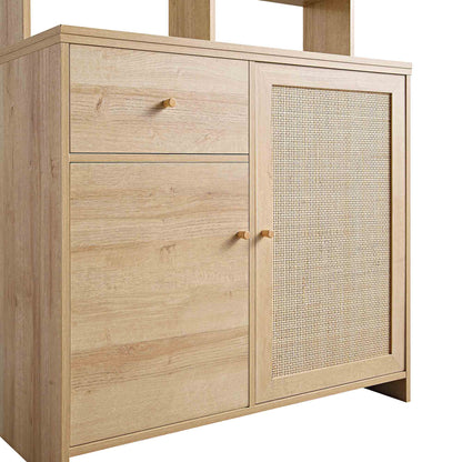 Armoire de rangement en rotin tressé Frances, naturel